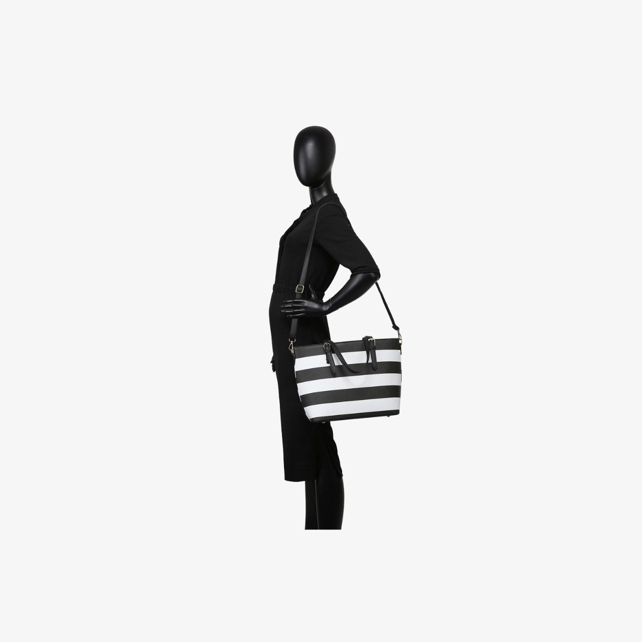 Saffiano Stripe 3-in-1 Shopper Tote Bag