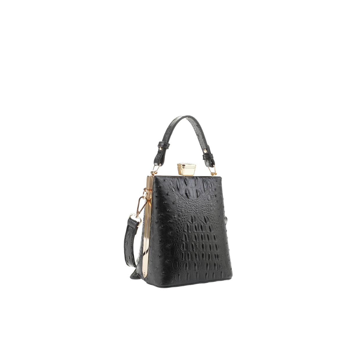 Ostrich Croc Crossbody Satchel